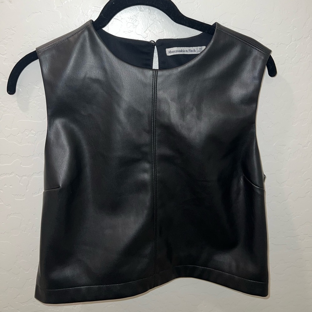 Abercrombie Cropped Vegan Leather Top